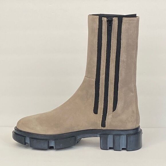 NWT Free People Brooks Chelsea Suede Chunky Sole Boots Size38.5 Gray/Brown/Taupe - Picture 5 of 14